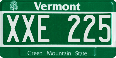 VT license plate XXE225