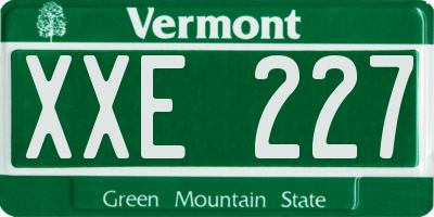 VT license plate XXE227