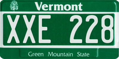VT license plate XXE228
