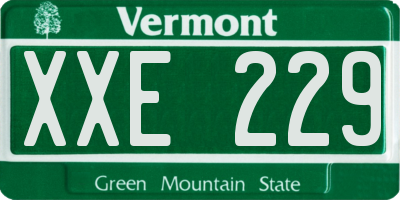 VT license plate XXE229