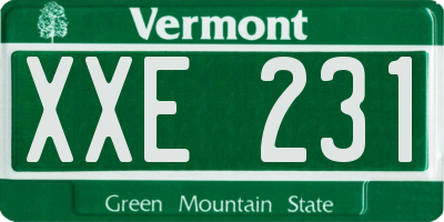 VT license plate XXE231