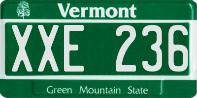 VT license plate XXE236