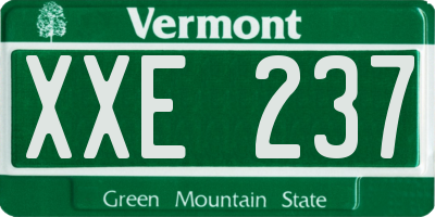 VT license plate XXE237