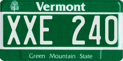 VT license plate XXE240
