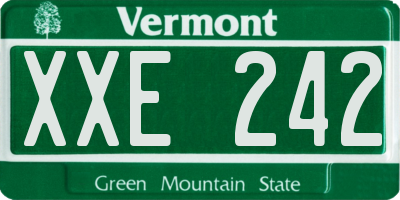 VT license plate XXE242