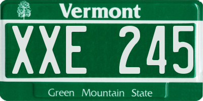 VT license plate XXE245