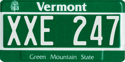 VT license plate XXE247