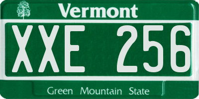 VT license plate XXE256