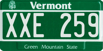 VT license plate XXE259