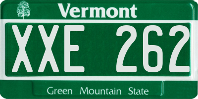 VT license plate XXE262