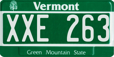VT license plate XXE263