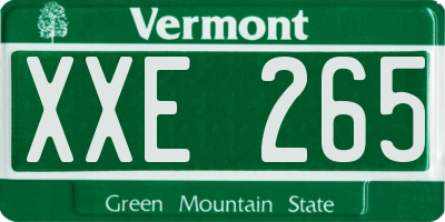 VT license plate XXE265