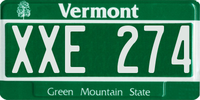 VT license plate XXE274