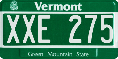 VT license plate XXE275