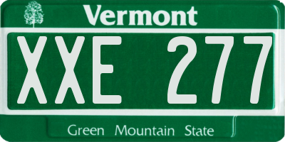 VT license plate XXE277