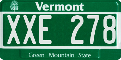 VT license plate XXE278