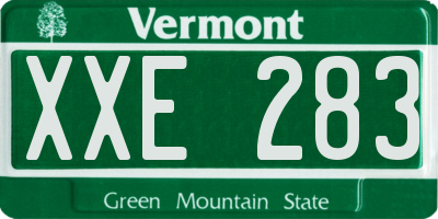 VT license plate XXE283