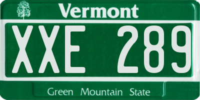 VT license plate XXE289