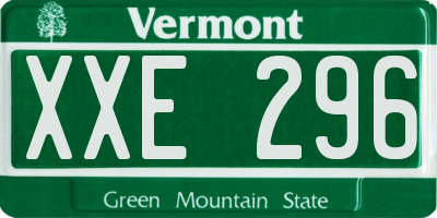 VT license plate XXE296