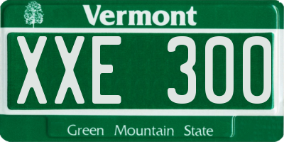 VT license plate XXE300