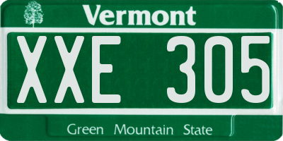 VT license plate XXE305