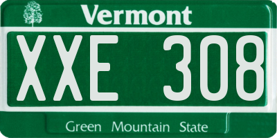 VT license plate XXE308
