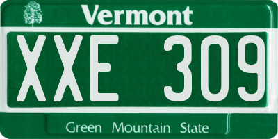 VT license plate XXE309