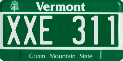 VT license plate XXE311