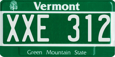 VT license plate XXE312
