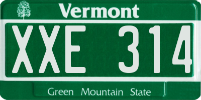 VT license plate XXE314