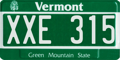 VT license plate XXE315