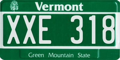 VT license plate XXE318