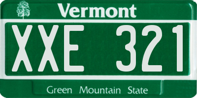 VT license plate XXE321