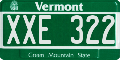 VT license plate XXE322