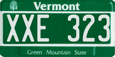 VT license plate XXE323