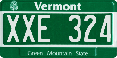 VT license plate XXE324