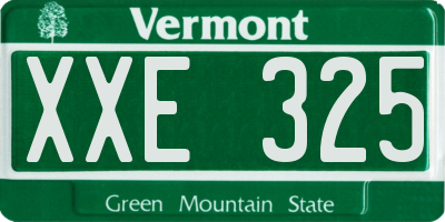 VT license plate XXE325