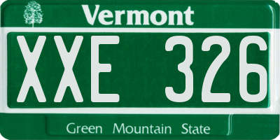 VT license plate XXE326