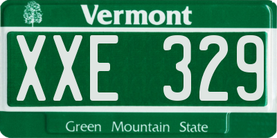 VT license plate XXE329