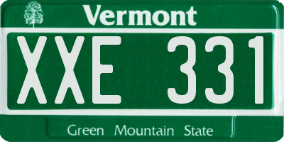 VT license plate XXE331