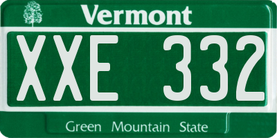 VT license plate XXE332