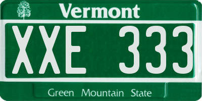 VT license plate XXE333