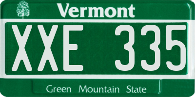 VT license plate XXE335