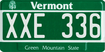 VT license plate XXE336