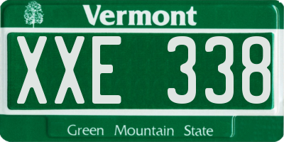 VT license plate XXE338