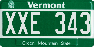 VT license plate XXE343