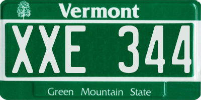 VT license plate XXE344