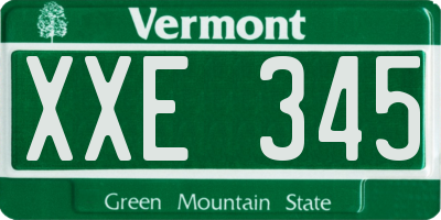 VT license plate XXE345