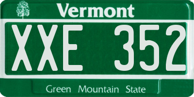 VT license plate XXE352