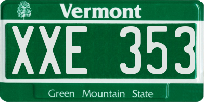 VT license plate XXE353